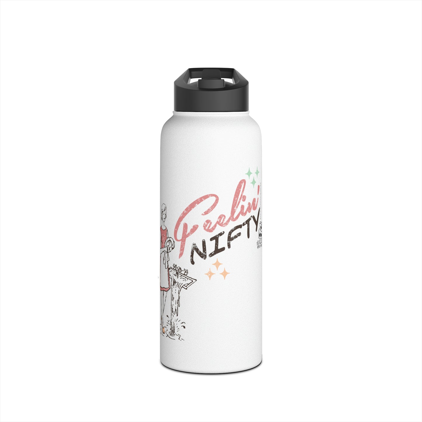 Feelin' Nifty (Girl) Stainless Steel Water Bottle, 32oz