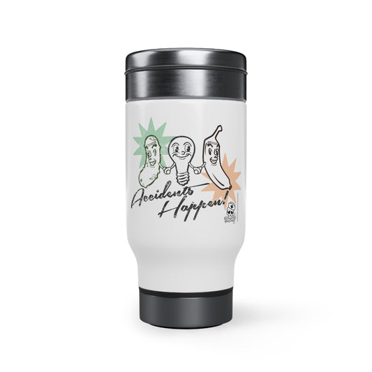 Accidents Happen Stainless Steel Travel Mug with Handle, 14oz