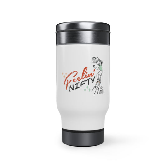 Feelin' Nifty (Boy) Stainless Steel Travel Mug with Handle, 14oz